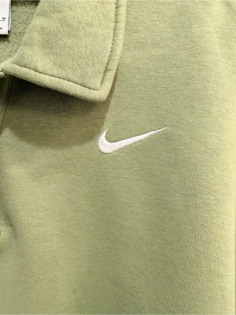 Nike Sportswear Phoenix Fleece Crop Polo Sweatshirt Women's Medium Sage Green - Picture 6 of 14